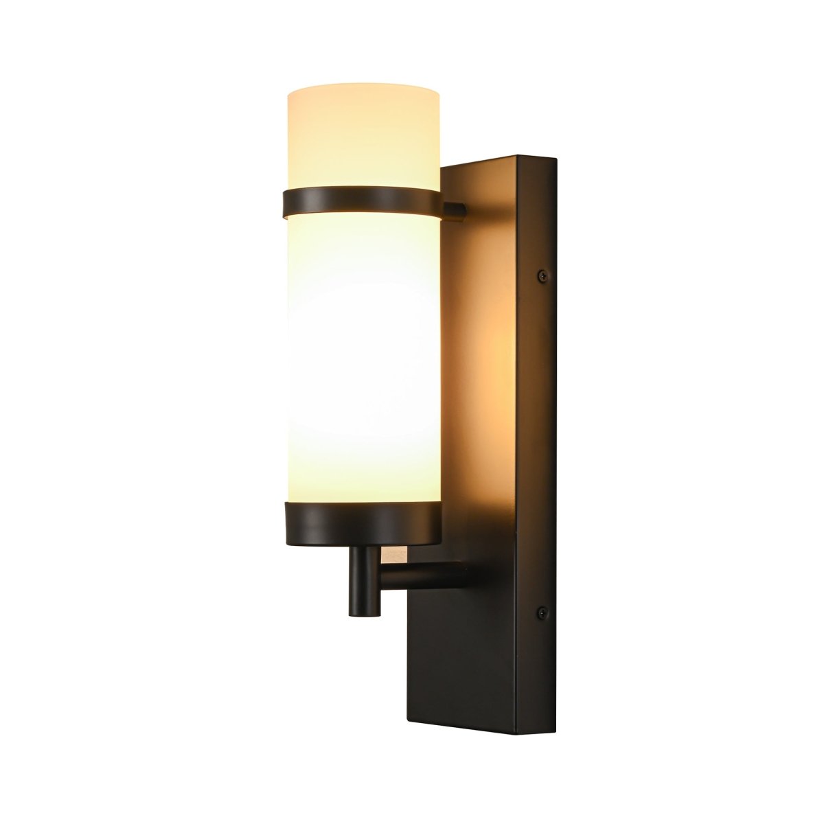 1 - Light, Oil Rubbed Bronze/Satin Nickel Finish Wall Sconce with White Glass shade, Wall Mounted Lamps for Home Hotel Corridor Restaurant - LEDMyPlace