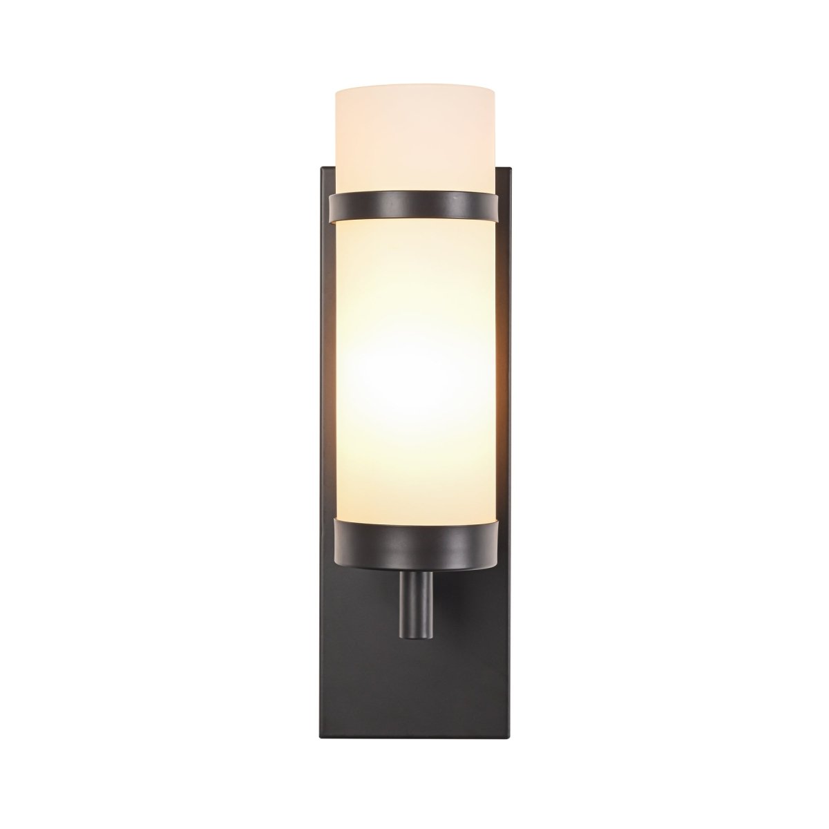 1 - Light, Oil Rubbed Bronze/Satin Nickel Finish Wall Sconce with White Glass shade, Wall Mounted Lamps for Home Hotel Corridor Restaurant - LEDMyPlace