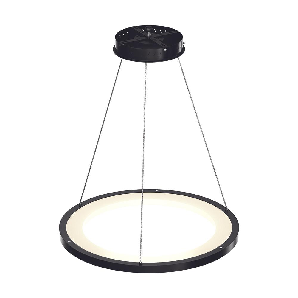 1 - Ring LED Pendant Light, 35W, 3000K - 6500K, 966LM, Dimmable, Matte Black Body Finish, Diameter 23.6''×71'' - LEDMyPlace