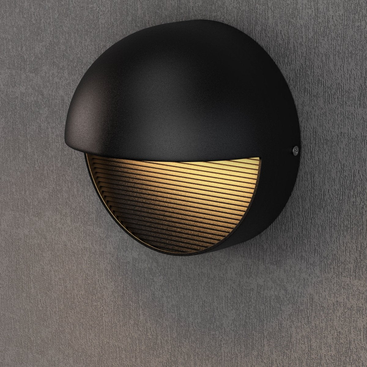 12W, Decorative LED Outdoor Wall Sconce, Half Round, Dimmable, ETL Listed, Frosted Glass Shade, Wet Location, 3000K/5000K, Deck Rail Lighting, Black - LEDMyPlace