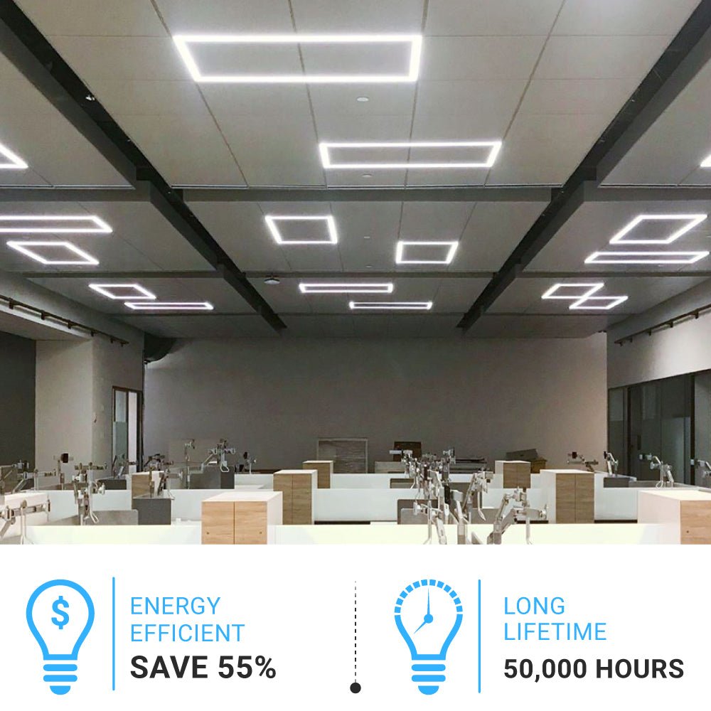 2 ft. x 4 ft. LED T - Bar Panel Light, 40W/50W/60W Wattage Adjustable, 3000K/4000K/5000K CCT Changeable, Dimmable, 6600LM, ETL & DLC Listed, Perfect For Offices, Schools, Hospitals - LEDMyPlace