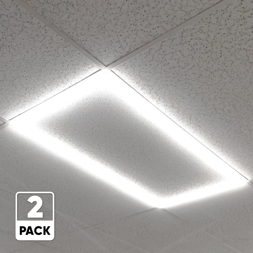 2 ft. x 4 ft. LED T Bar Panel Light 40W 50W 60W Wattage Adjustable 3000K 4000K 5000K CCT Changeable Dimmable 6600LM ETL DLC Listed Perfect For