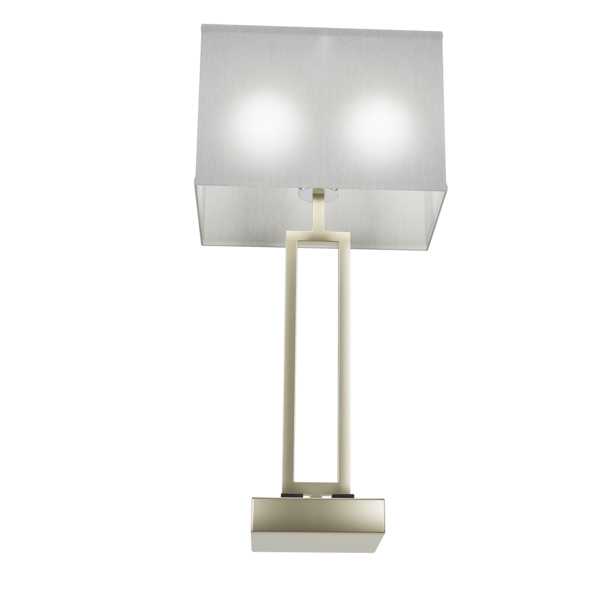 2 - Light Bedside Table Lamp With 1 - USB Charging Port, 2 - Switches, 2 - outlets, 28 inch, Brushed Nickel Finish, For Living Room, Dorm, Bedroom Lamp - LEDMyPlace