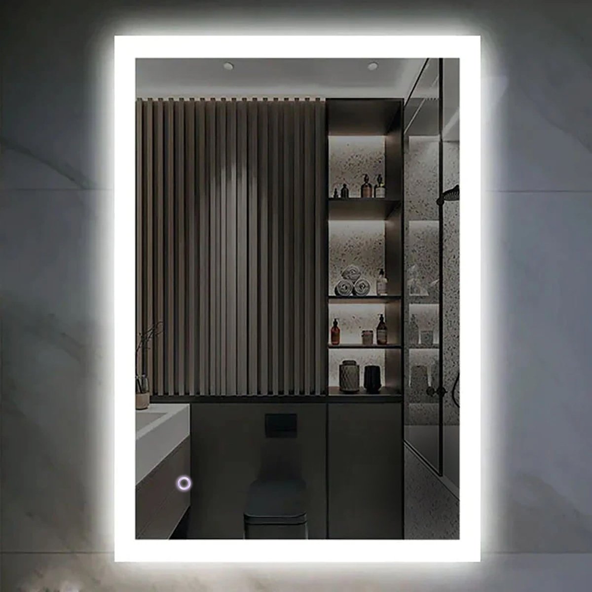 24 in. x 36 in. LED Lighted Bathroom Vanity Mirror, On/Off Touch Switch, CRI 90+, CCT Changeable With Remembrance, Anti-Fog Mirror, Wall Mounted Makeup Vanity Mirror, Window Style 24 in. x 36 in. LED Lighted Bathroom Vanity Mirror, On/Off Touch Switch, CRI 90+, CCT Changeable With Remembrance, Anti-Fog Mirror, Wall Mounted Makeup Vanity Mirror, Window Style