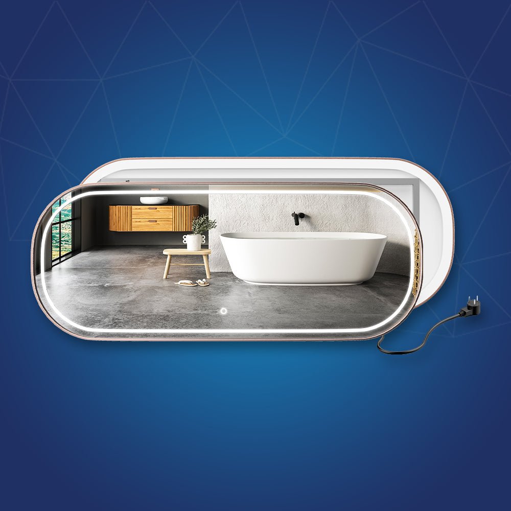 26 in. X 63 in. LED Lighted Bathroom Vanity Mirror with Rose Gold Frame, CRI 90+, Anti - Fog Adjustable Color Temperature & Remembrance, Lighted Makeup Mirrors, Realx Style - LEDMyPlace