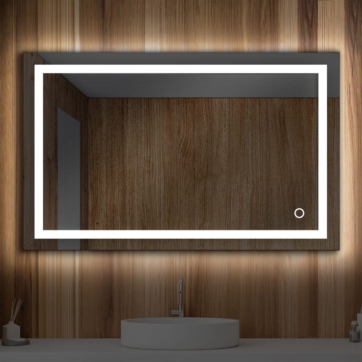 36 in. x 48 in. Vanity Mirror with Lights, Anti - Fog, CRI 90+, Makeup Mirror with Lights, Touch Switch Control, CCT Adjustable With Remembrance, LED Mirror for Bathroom, Inner Window Style - LEDMyPlace