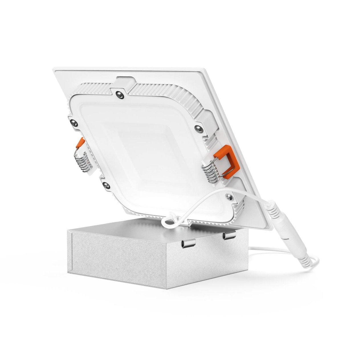 4" 9W LED Slim Panel Recessed Ceiling Light CCT Changeable 2700K 3000K 3500K 4000K 5000K, with Junction Box, Square - LEDMyPlace