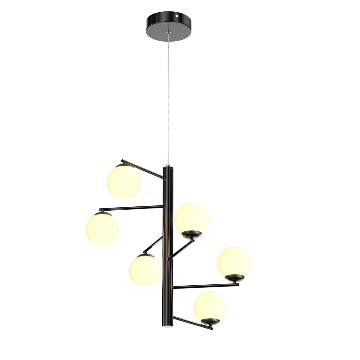 6-Lights, Chandelier, 47W, 3000K, Matte Black Body Finish, Dimmable 6-Lights, Chandelier, 47W, 3000K, Matte Black Body Finish, Dimmable