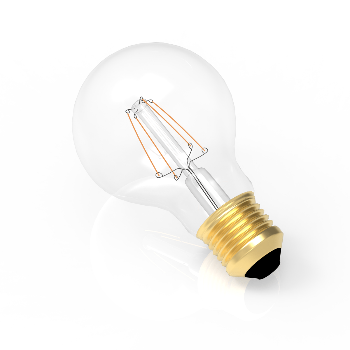 6 Watt Filament LED Light Bulb, Clear Dimmable A19 Medium (E26) Base, 120V/60Hz, 2700K, 600LM, 4-filament - D2.36 6 Watt Filament LED Light Bulb, Clear Dimmable A19 Medium (E26) Base, 120V/60Hz, 2700K, 600LM, 4-filament - D2.36
