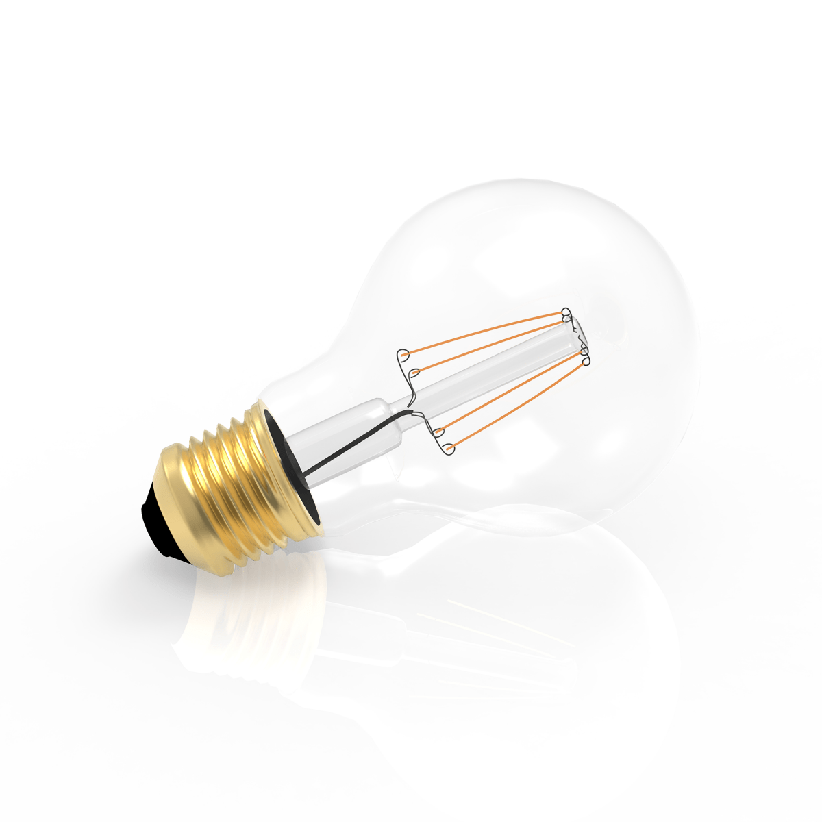 6 Watt Filament LED Light Bulb, Clear Dimmable A19 Medium (E26) Base, 120V/60Hz, 2700K, 600LM, 4 - filament - LEDMyPlace