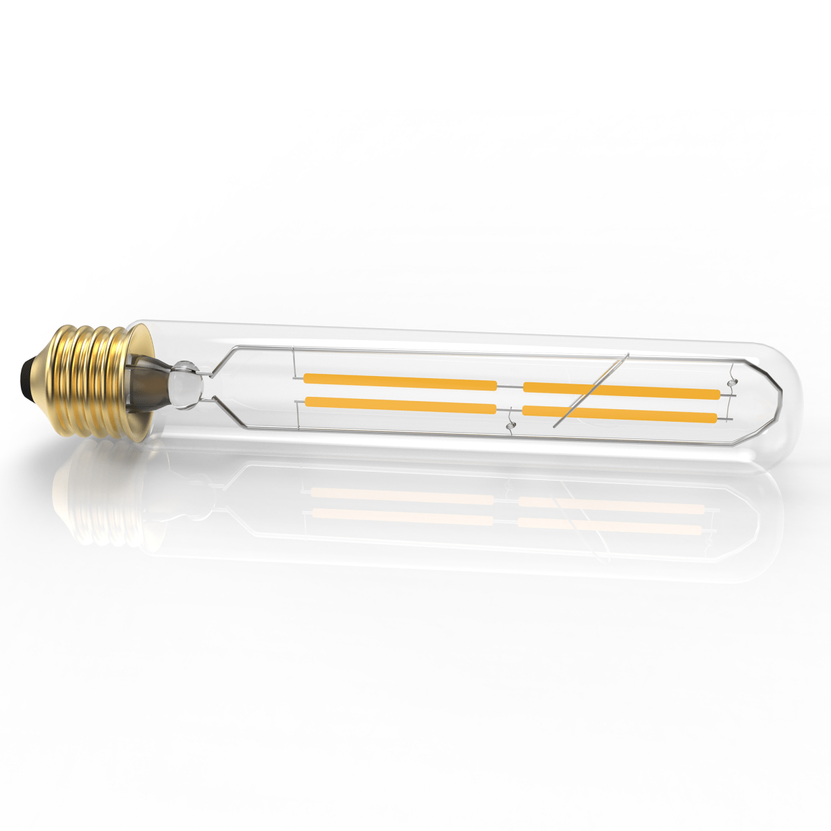 8W T10 LED Filament Bulb with E26 Base – 2700K Warm White, Dimmable - D1.26"*8.86"H - LEDMyPlace
