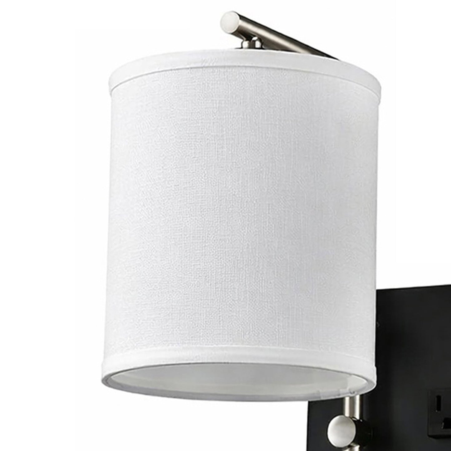 17.5″W x 13″H Double Wall Lamp with White Linen Shades – Matte Black or Brushed Nickel Finish - 2 Pack