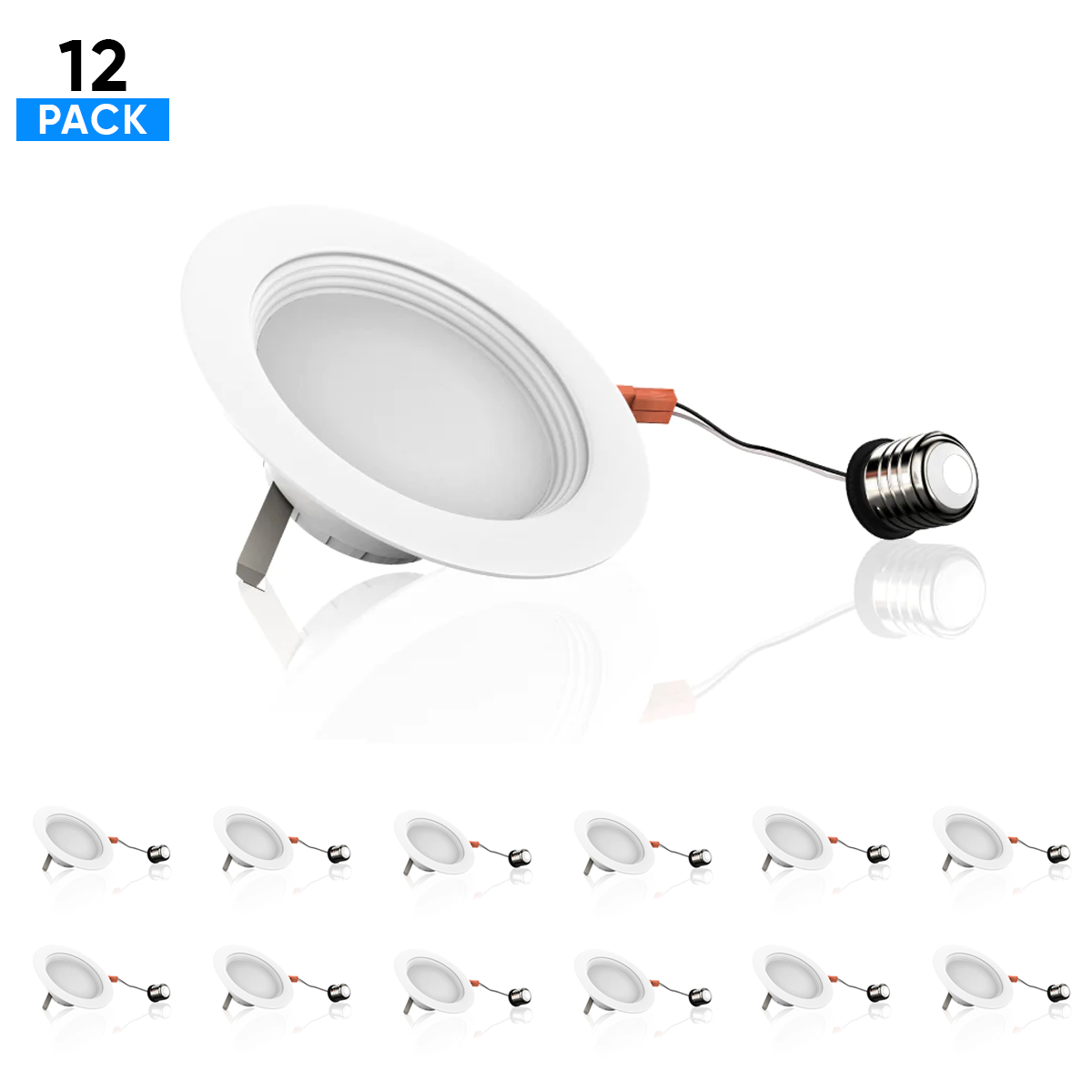 4 Inch LED Recessed Lighting, 10W, Dimmable, ETL Listed, Baffle Trim, Recessed Downlights For Closets, Kitchens, Hallways, Basement