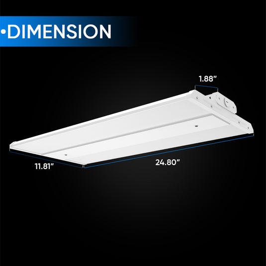 2FT LED Linear High Bay Shop Light, 110W, 5700K, 15000LM, 120-277VAC, 0-10V Dim, UL DLC Listed, Linear Hanging Light for Warehouse Workshops-2 Pack
