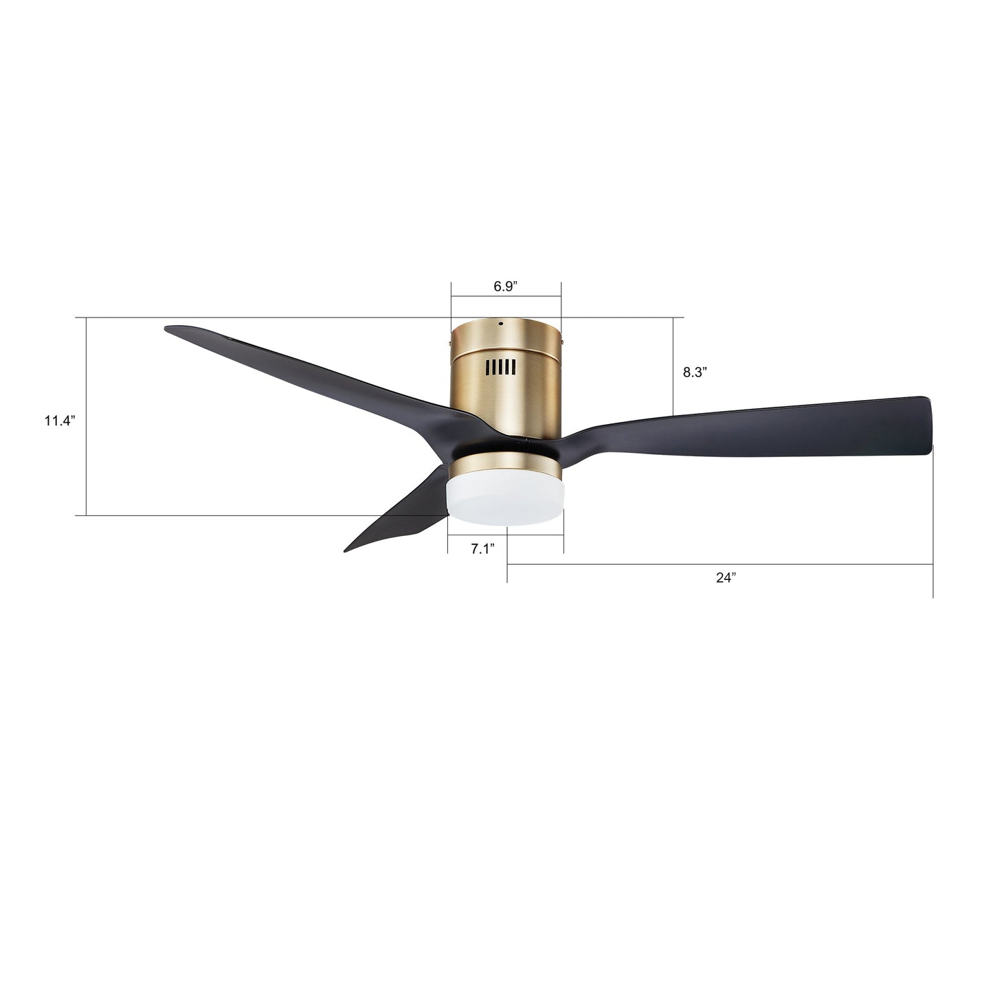 SPEZIA 48 inch 3-Blade Flush Mount Smart Ceiling Fan with LED Light & Remote
