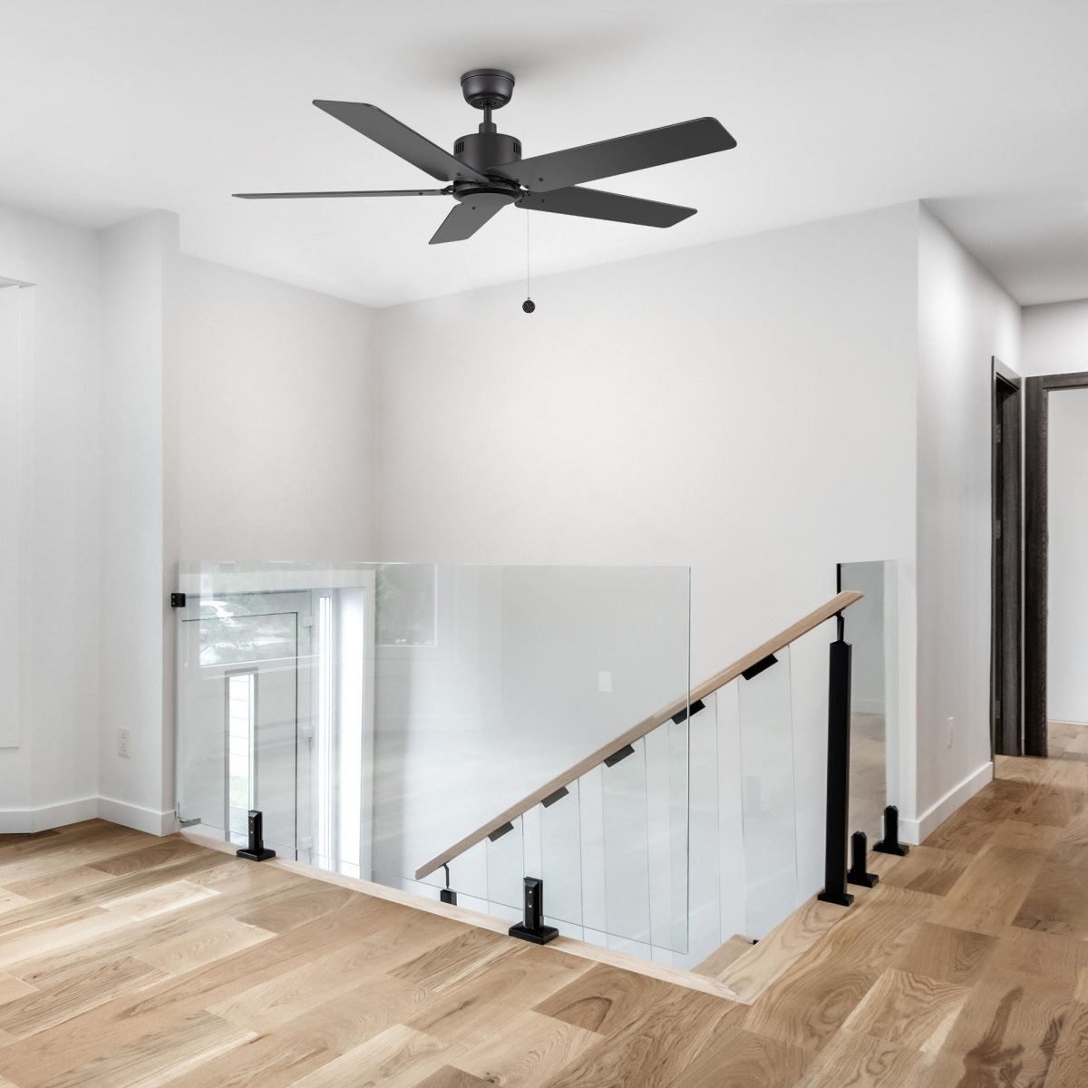 APEX 52 inch 5 - Blade No Light Ceiling Fan with Pull Chain - LEDMyPlace
