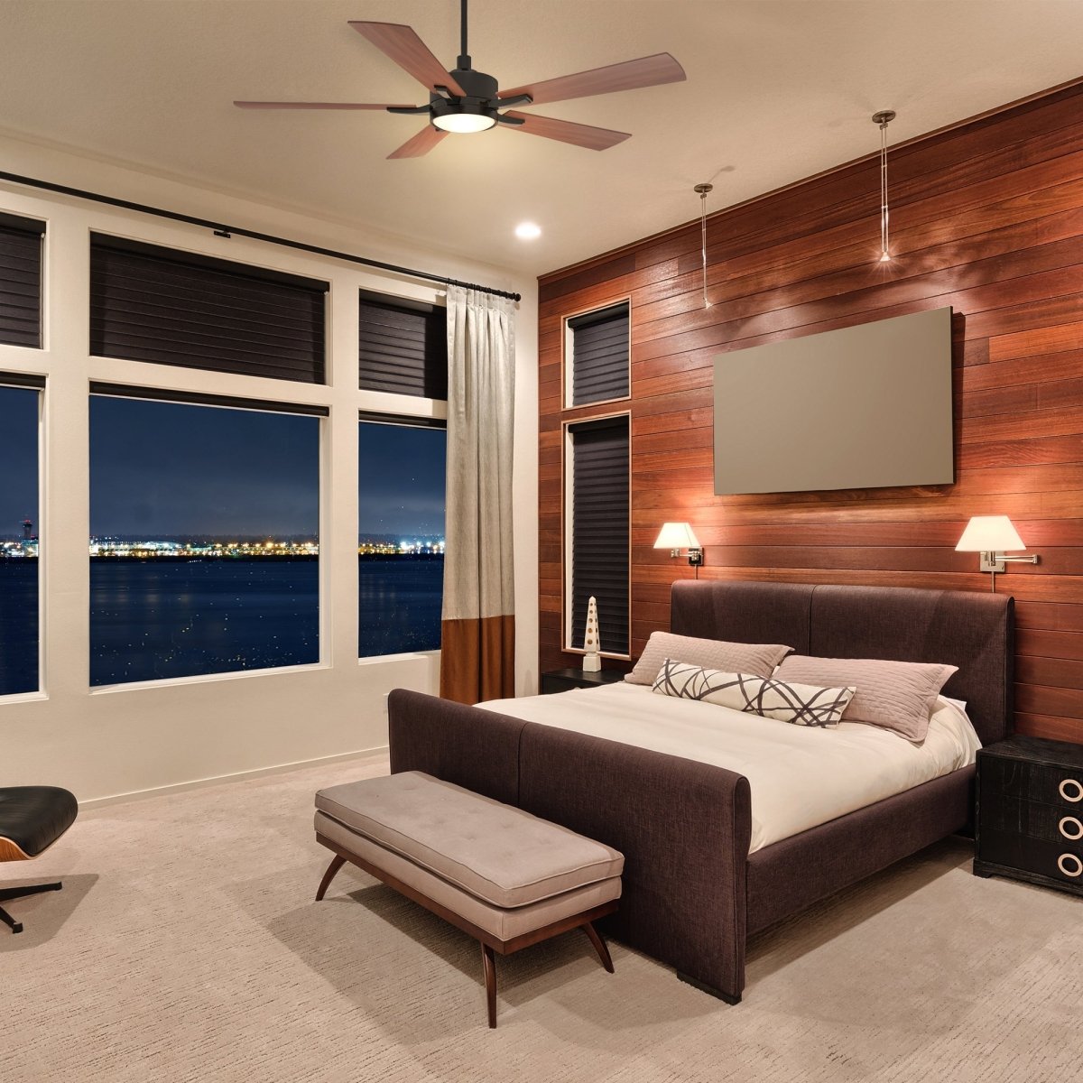 APPLETON 52 inch 5 - Blade Smart Ceiling Fan with Remote & LED Light Kit - LEDMyPlace