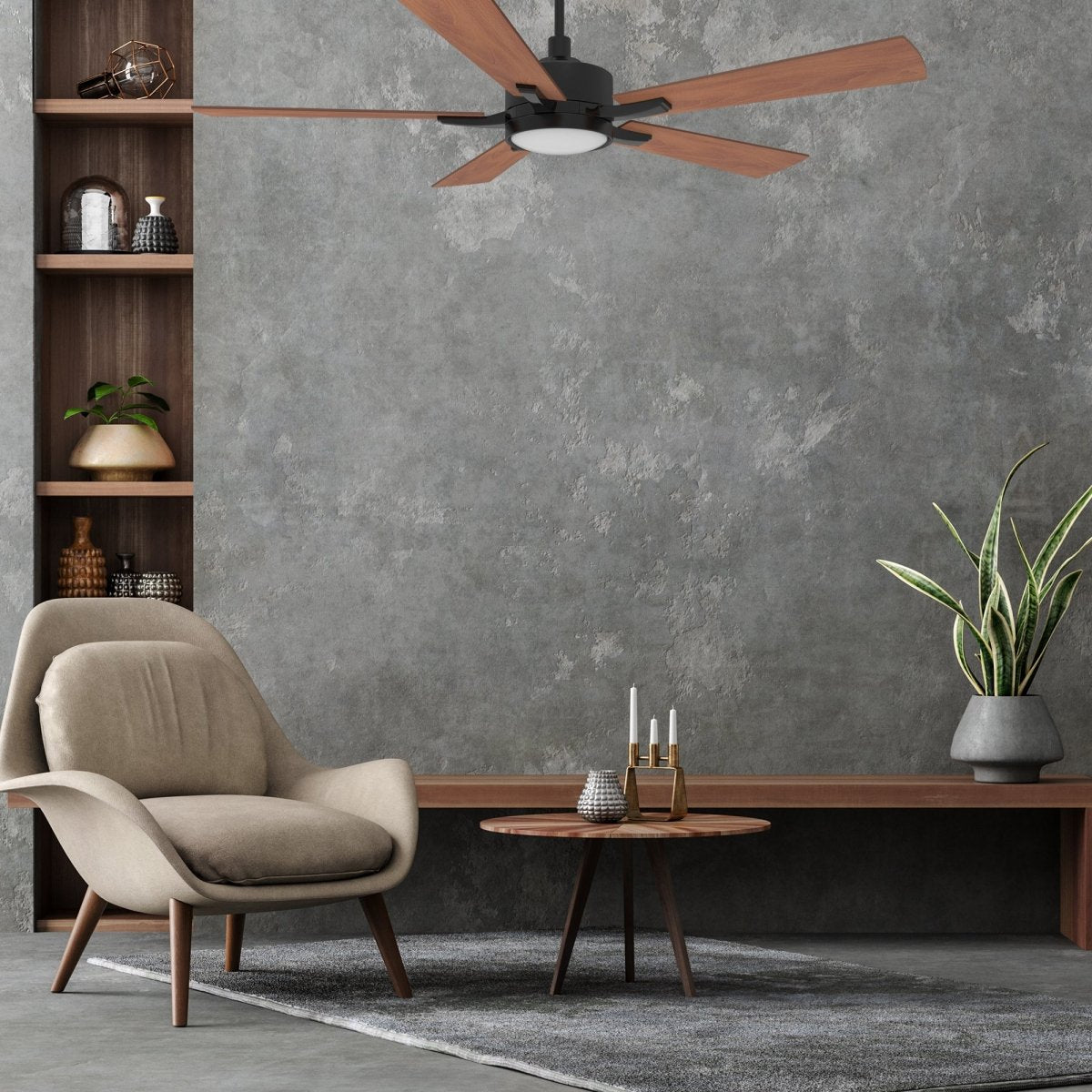 APPLETON 52 inch 5 - Blade Smart Ceiling Fan with Remote & LED Light Kit - LEDMyPlace