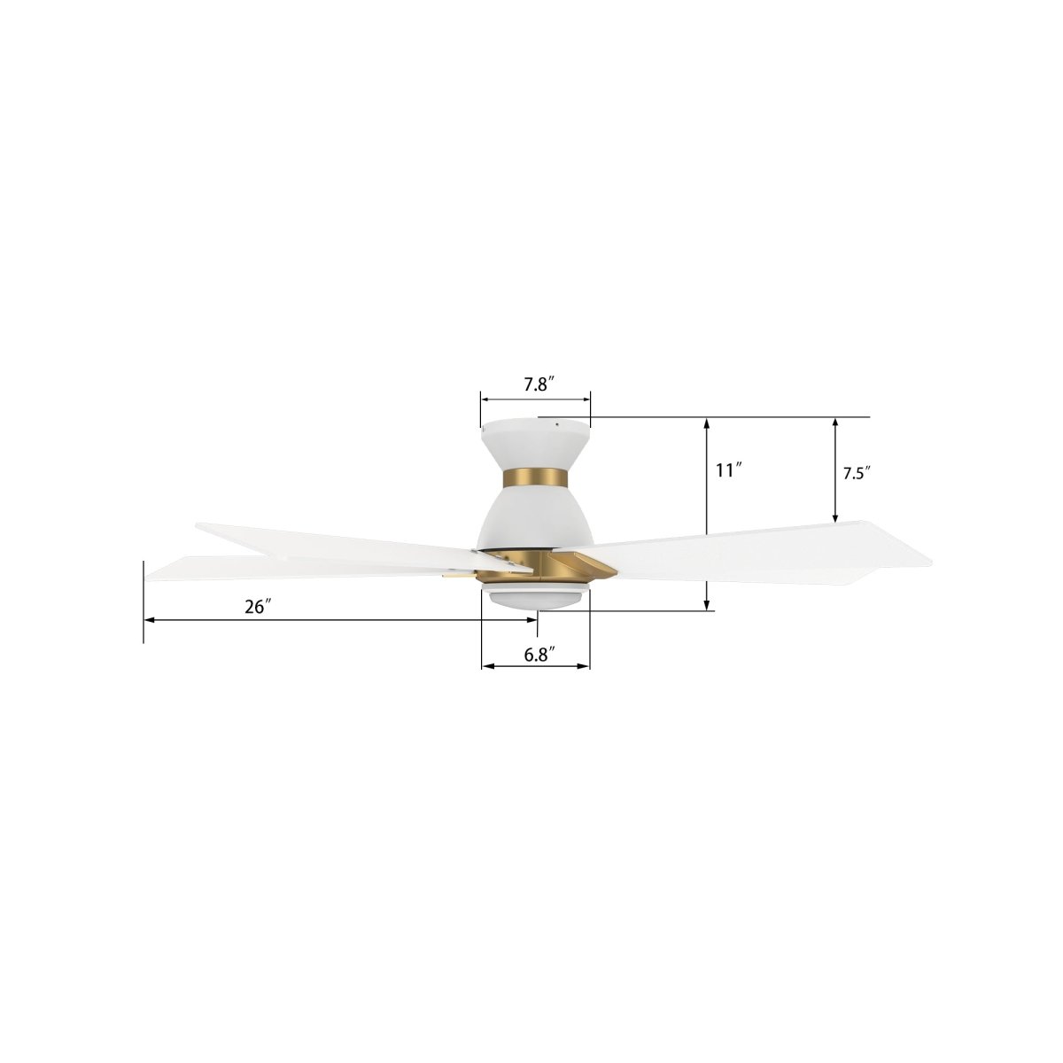 ASCENDER 52 inch 5 - Blade Flush Mount Smart Ceiling Fan with Remote & LED Light - LEDMyPlace