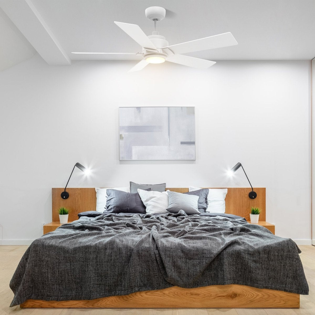 ASCENDER 52 inch 5 - Blade Smart Ceiling Fan with LED Light & Remote - LEDMyPlace
