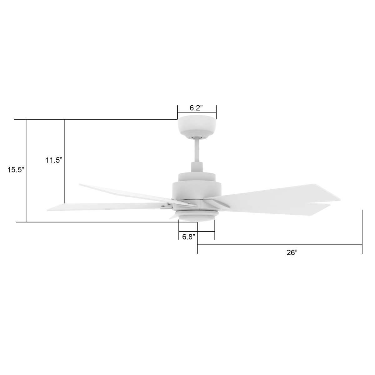 ASCENDER 52 inch 5 - Blade Smart Ceiling Fan with LED Light & Remote - LEDMyPlace