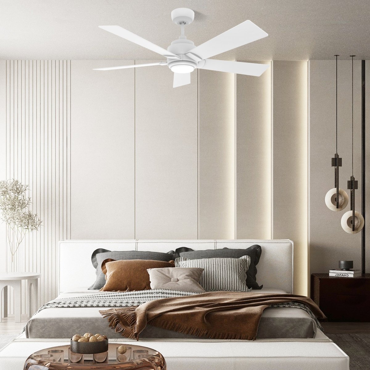 ASCENDER 52 inch 5 - Blade Smart Ceiling Fan with LED Light & Remote - LEDMyPlace