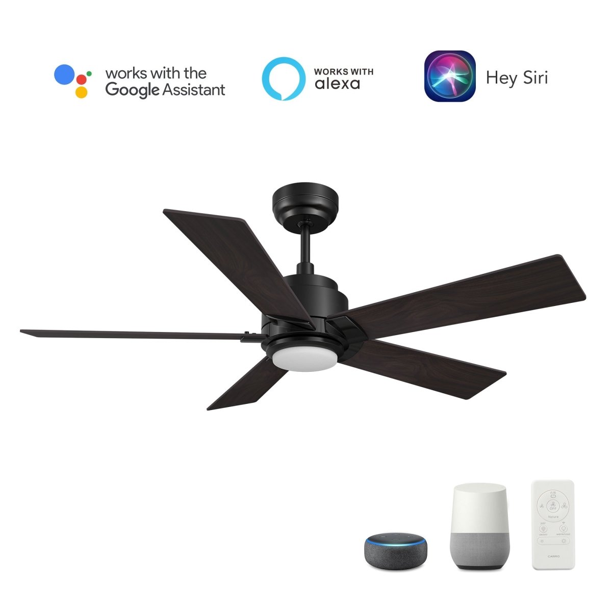 ASCENDER 56 inch 5 - Blade Smart Ceiling Fan with LED Light & Remote - LEDMyPlace