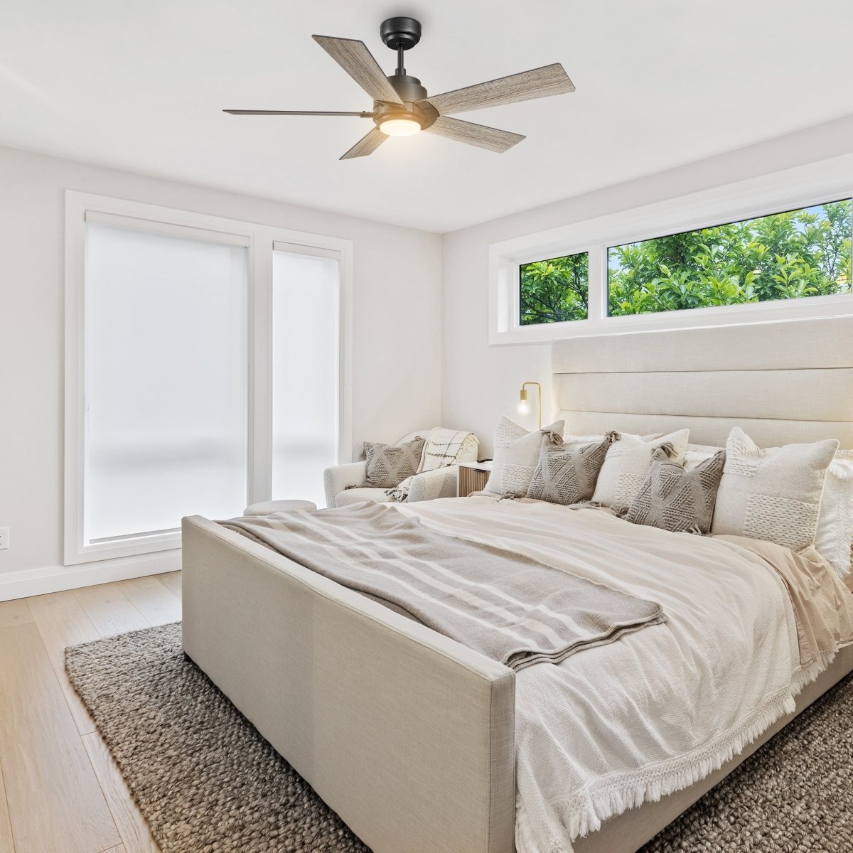 ASCENDER 56 inch 5 - Blade Smart Ceiling Fan with LED Light & Remote - LEDMyPlace