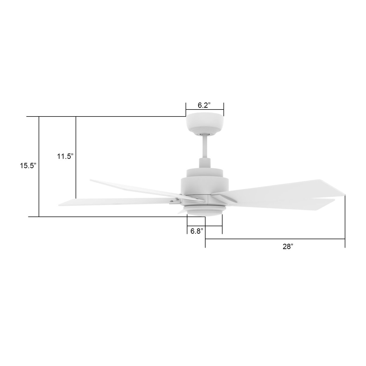 ASCENDER 56 inch 5 - Blade Smart Ceiling Fan with LED Light & Remote - LEDMyPlace