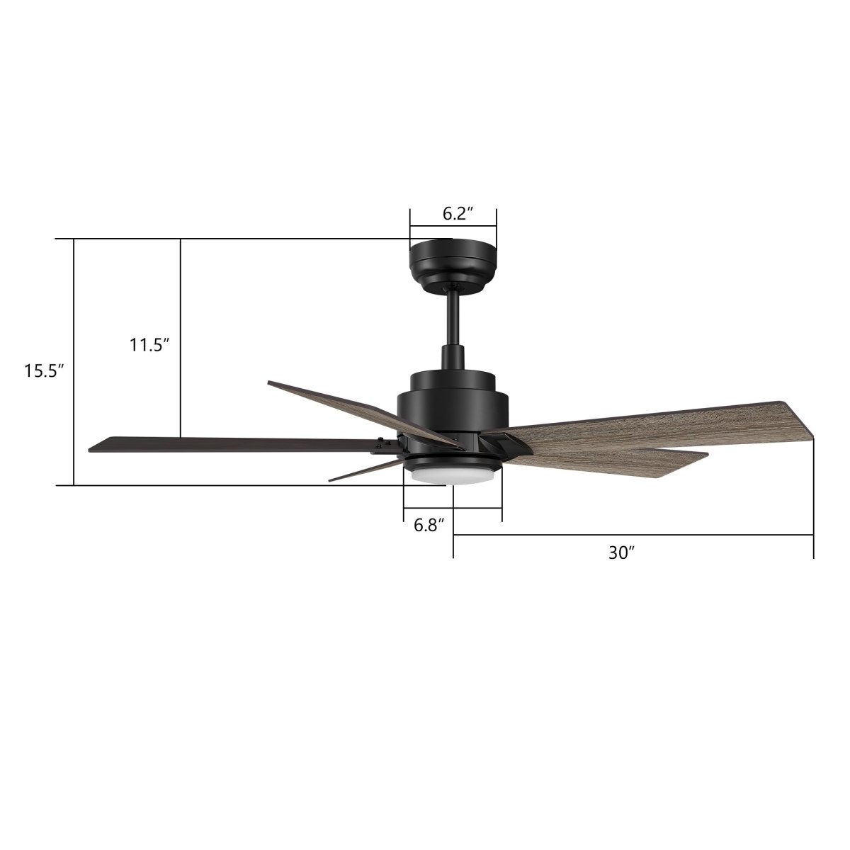 ASCENDER 60 inch 5 - Blade Smart Ceiling Fan with LED Light & Remote - LEDMyPlace