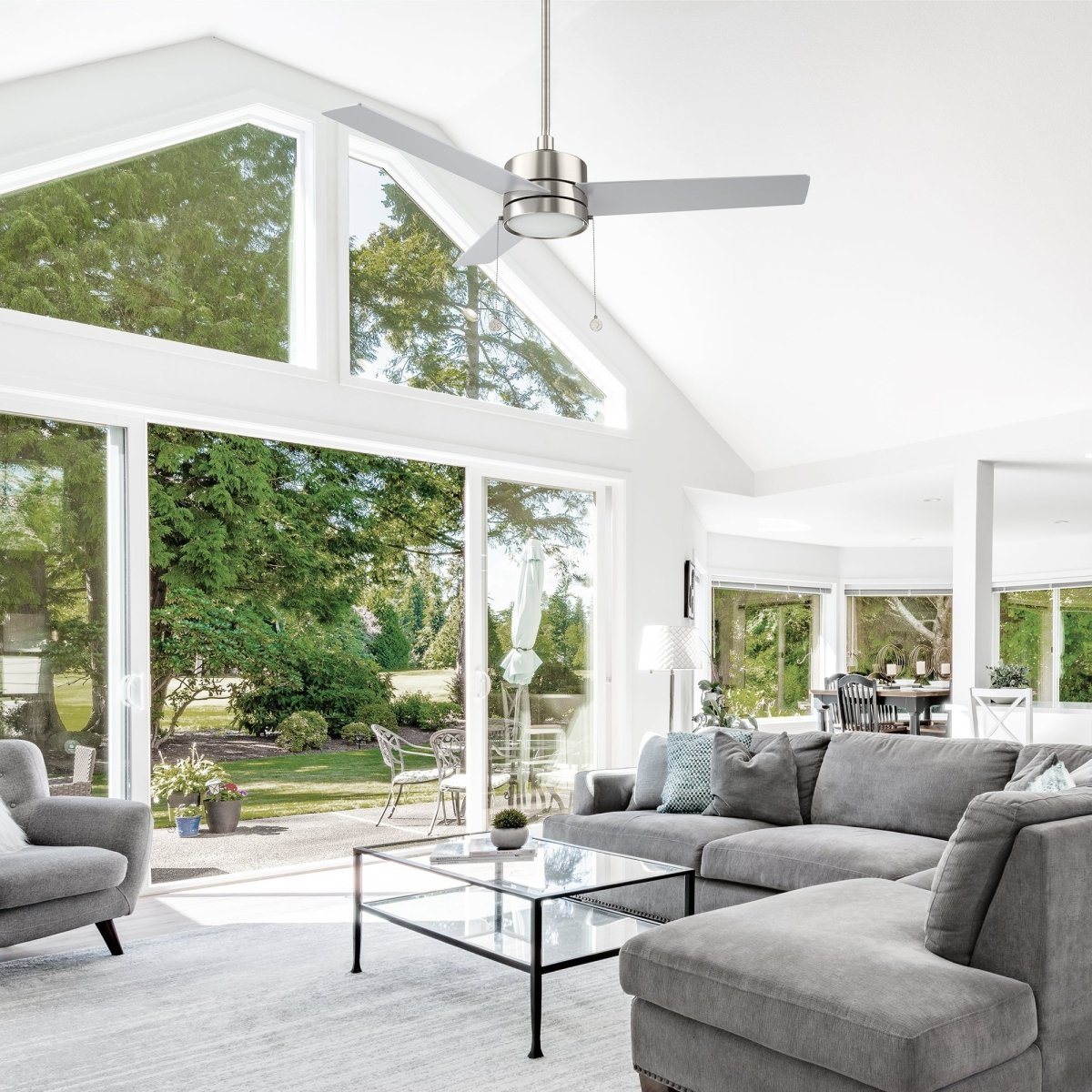 ASCOTT 52 inch 3 - Blade Ceiling Fan with LED Light & Pull Chain - LEDMyPlace