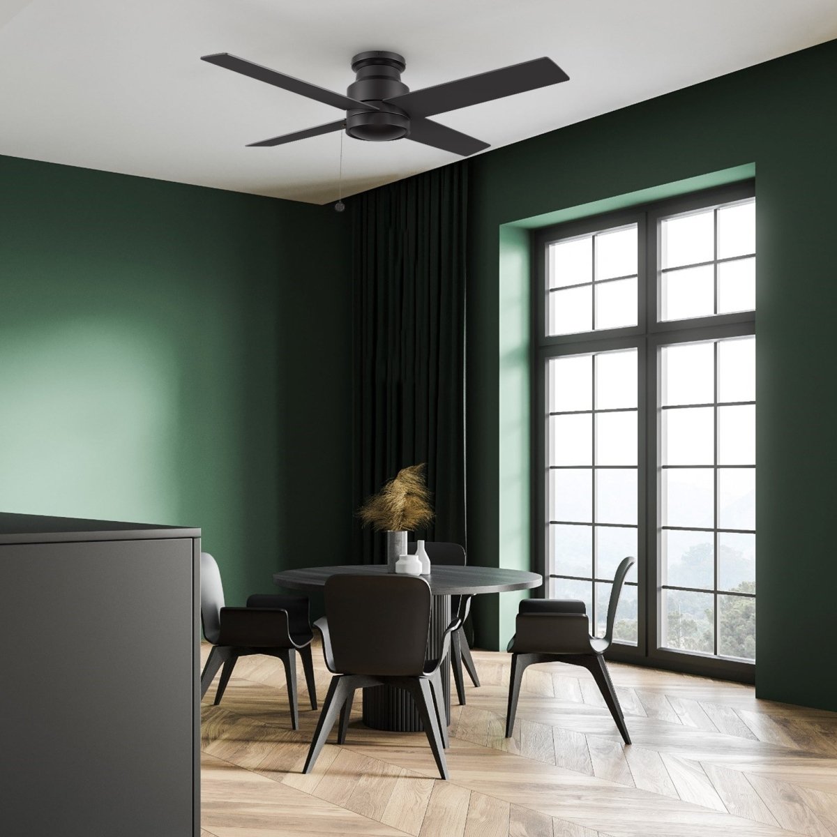 ASCOTT 52 inch 4 - Blade No Light Ceiling Fan with Pull Chain - LEDMyPlace