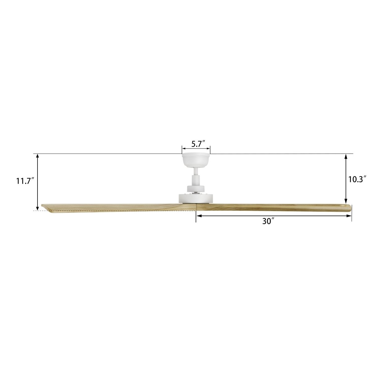 ATHENA 60 inch 3 - Blade No Light Ceiling Fan with Remote - LEDMyPlace