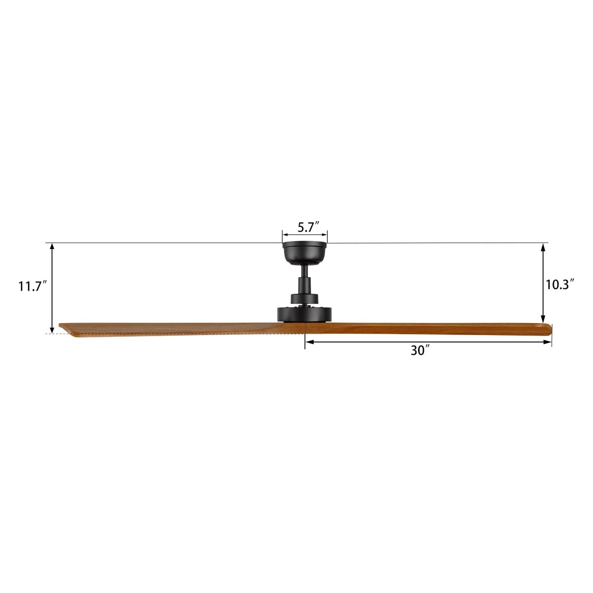 ATHENA 60 inch 3 - Blade No Light Ceiling Fan with Remote - LEDMyPlace