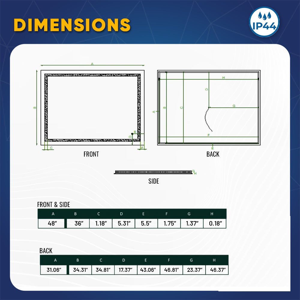 Backlit/Frontlit, Vanity Mirror with Lights, Touch Switch, Anti - Fog, Adjustable 3 - Color Temperature & Remembrance, CRI 90+, LED Mirror for Bathroom, Accord Style - LEDMyPlace