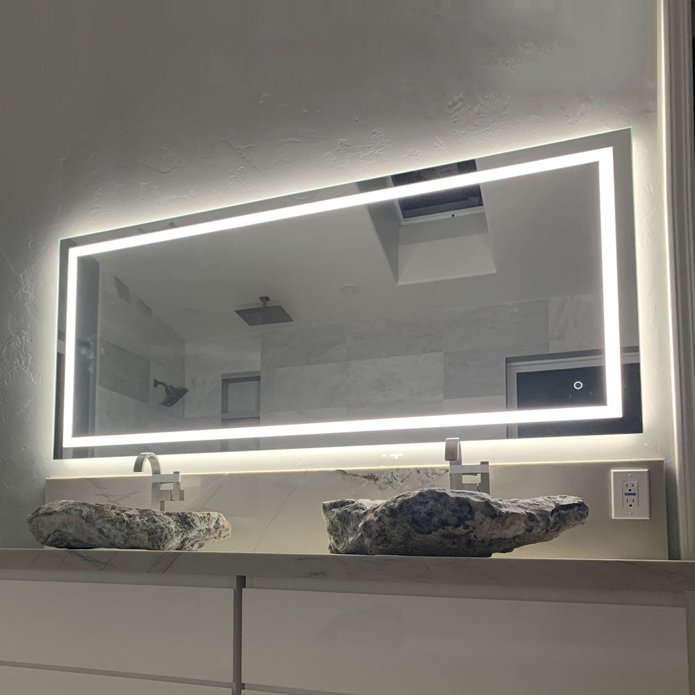 Backlit/Frontlit, Vanity Mirror with Lights, Touch Switch, Anti - Fog, Adjustable 3 - Color Temperature & Remembrance, CRI 90+, LED Mirror for Bathroom, Accord Style - LEDMyPlace