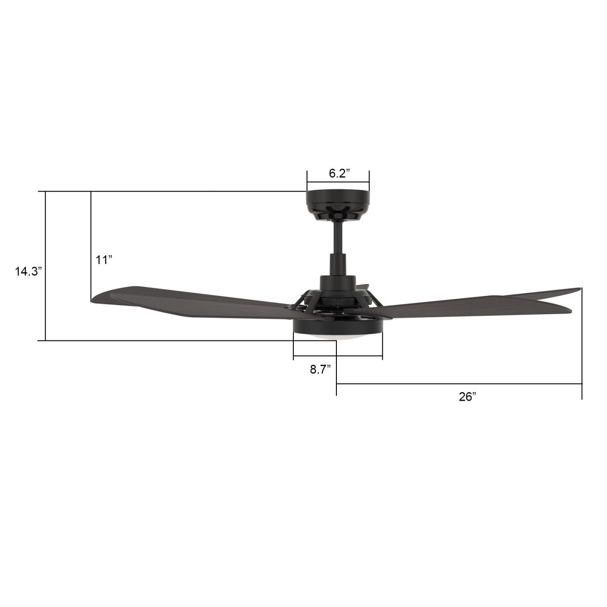 BRISA 52 inch 5 - Blade Smart Ceiling Fan with LED Light & Remote - LEDMyPlace