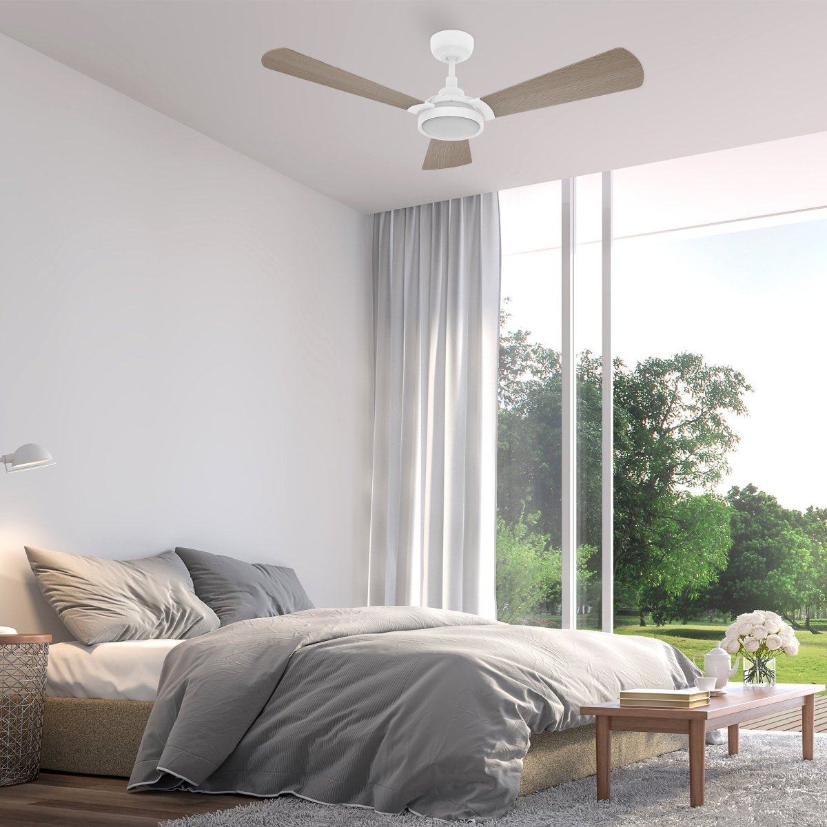 BRISA 56 inch 3 - Blade Smart Ceiling Fan with LED Light & Remote - LEDMyPlace