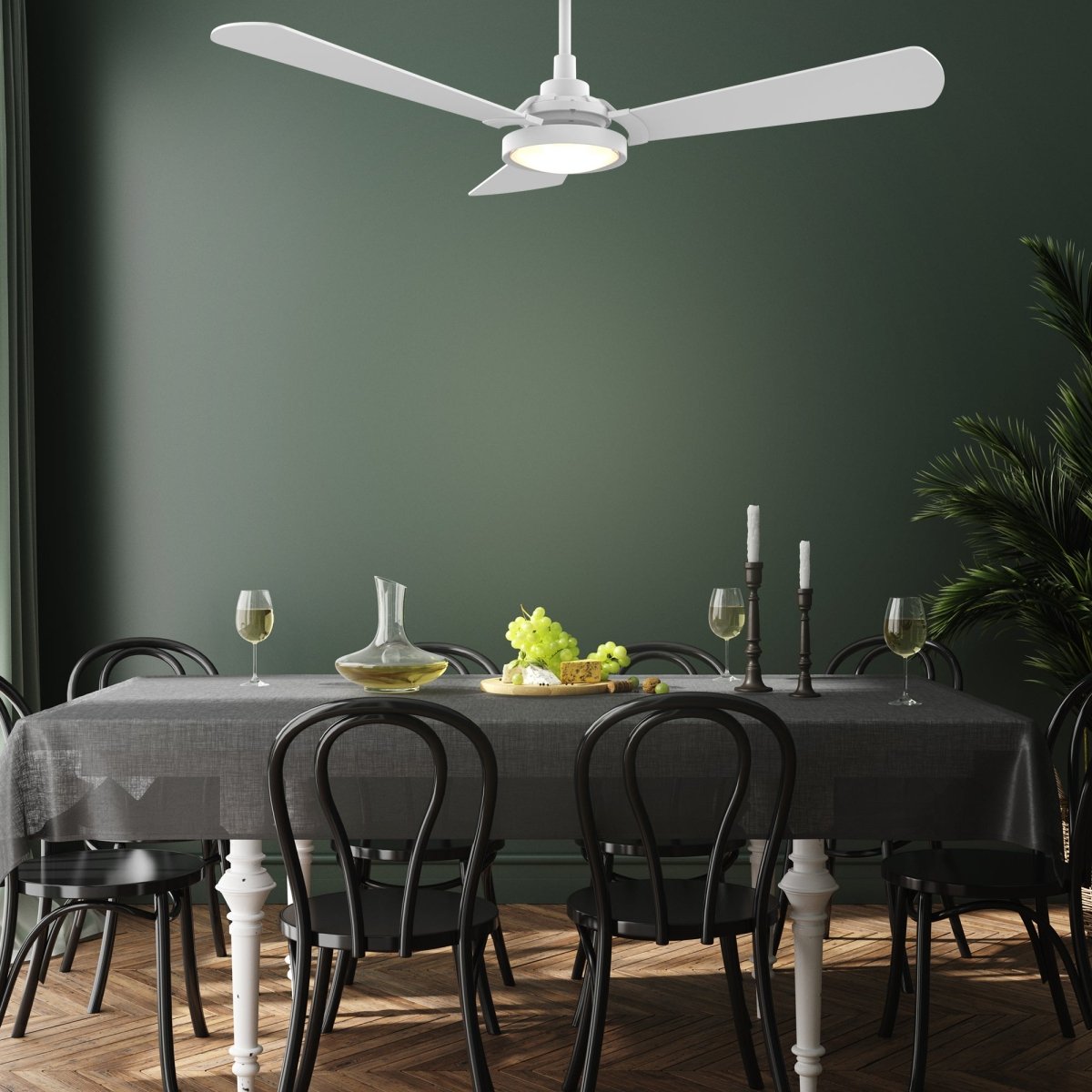 BRISA 56 inch 3 - Blade Smart Ceiling Fan with LED Light & Remote - LEDMyPlace
