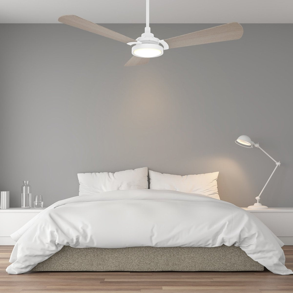 BRISA 56 inch 3 - Blade Smart Ceiling Fan with LED Light & Remote - LEDMyPlace