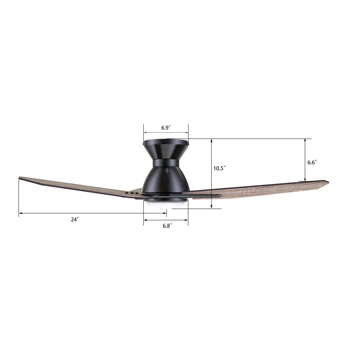 CALEN 48 inch 3 - Blade Flush Mount Smart Ceiling Fan with LED Light & Remote - LEDMyPlace
