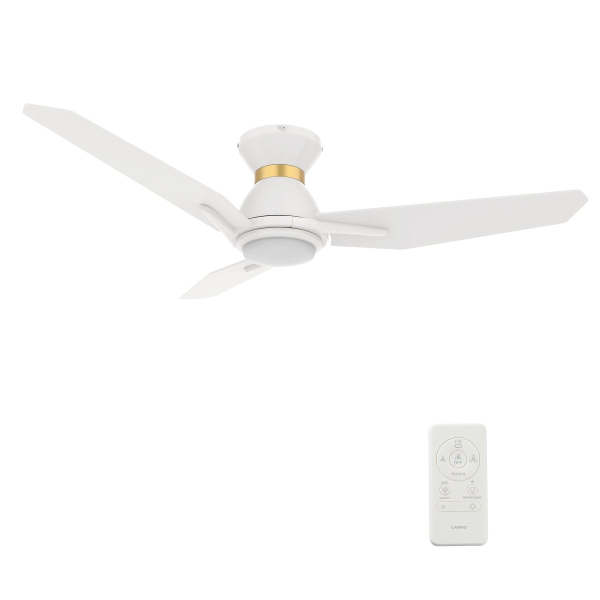 CALEN 48 inch 3 - Blade Flush Mount Smart Ceiling Fan with LED Light & Remote - LEDMyPlace
