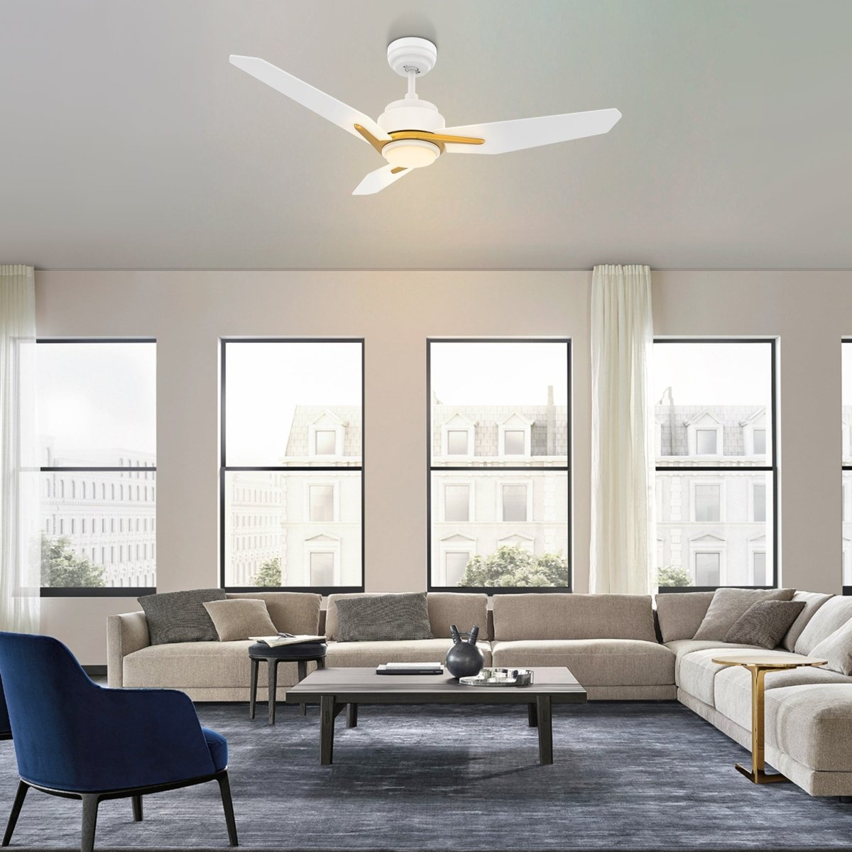 CALEN 48 inch 3 - Blade Smart Ceiling Fan with LED Light & Remote - LEDMyPlace