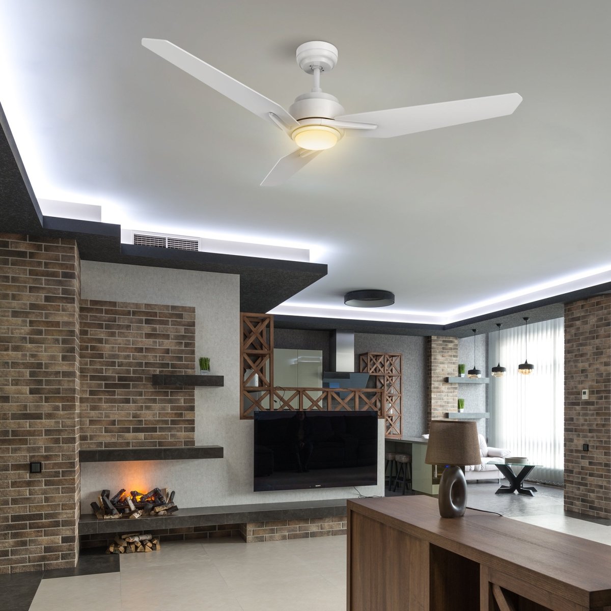 CALEN 48 inch 3 - Blade Smart Ceiling Fan with LED Light & Remote - LEDMyPlace