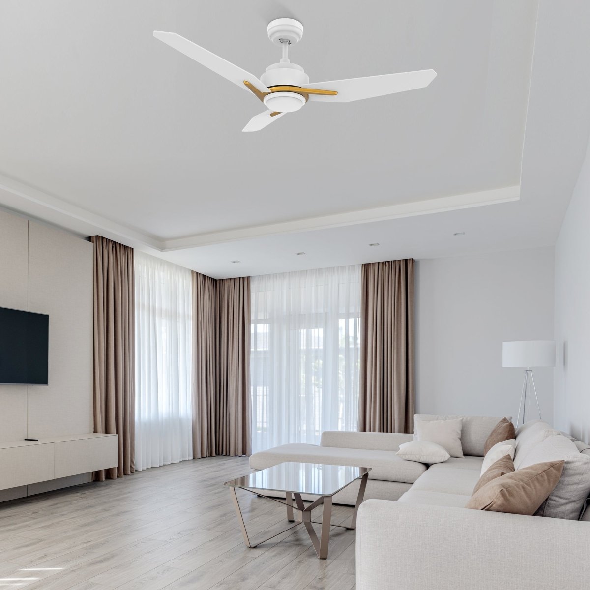 CALEN 48 inch 3 - Blade Smart Ceiling Fan with LED Light & Remote - LEDMyPlace