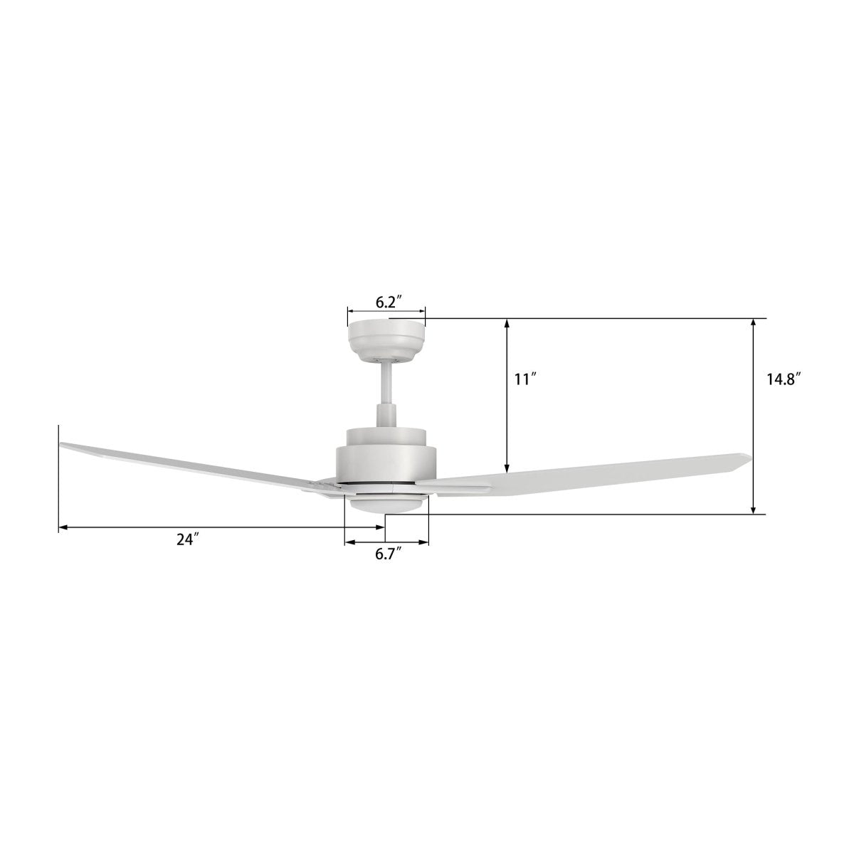 CALEN 48 inch 3 - Blade Smart Ceiling Fan with LED Light & Remote - LEDMyPlace