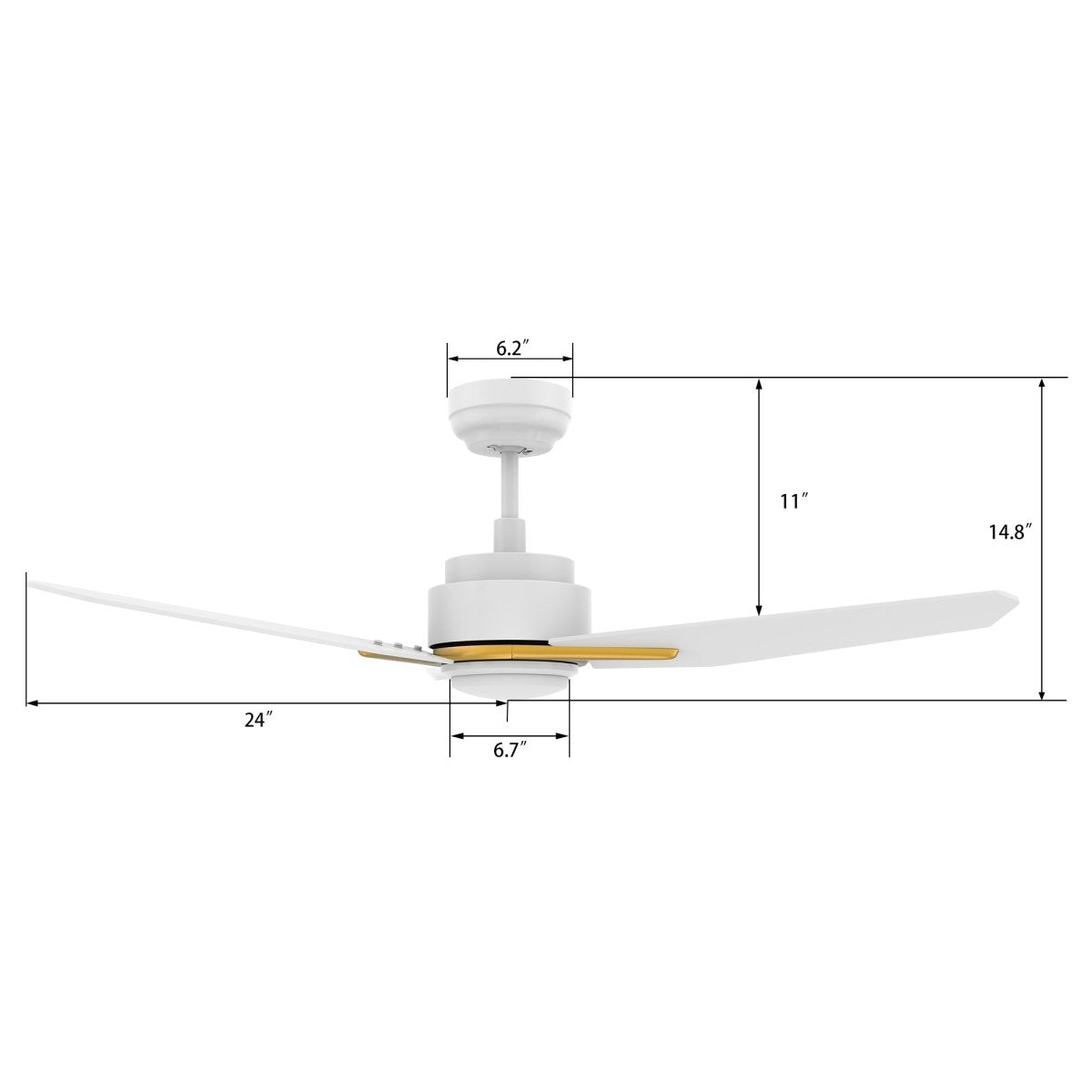 CALEN 48 inch 3 - Blade Smart Ceiling Fan with LED Light & Remote - LEDMyPlace