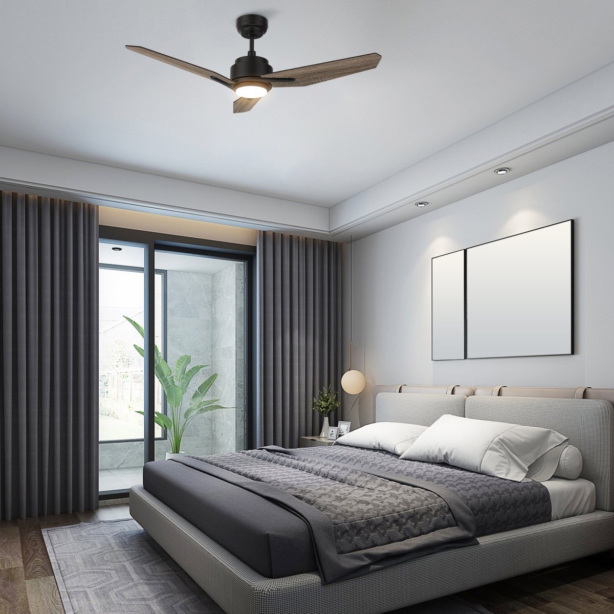CALEN 48 inch 3 - Blade Smart Ceiling Fan with LED Light & Remote - LEDMyPlace