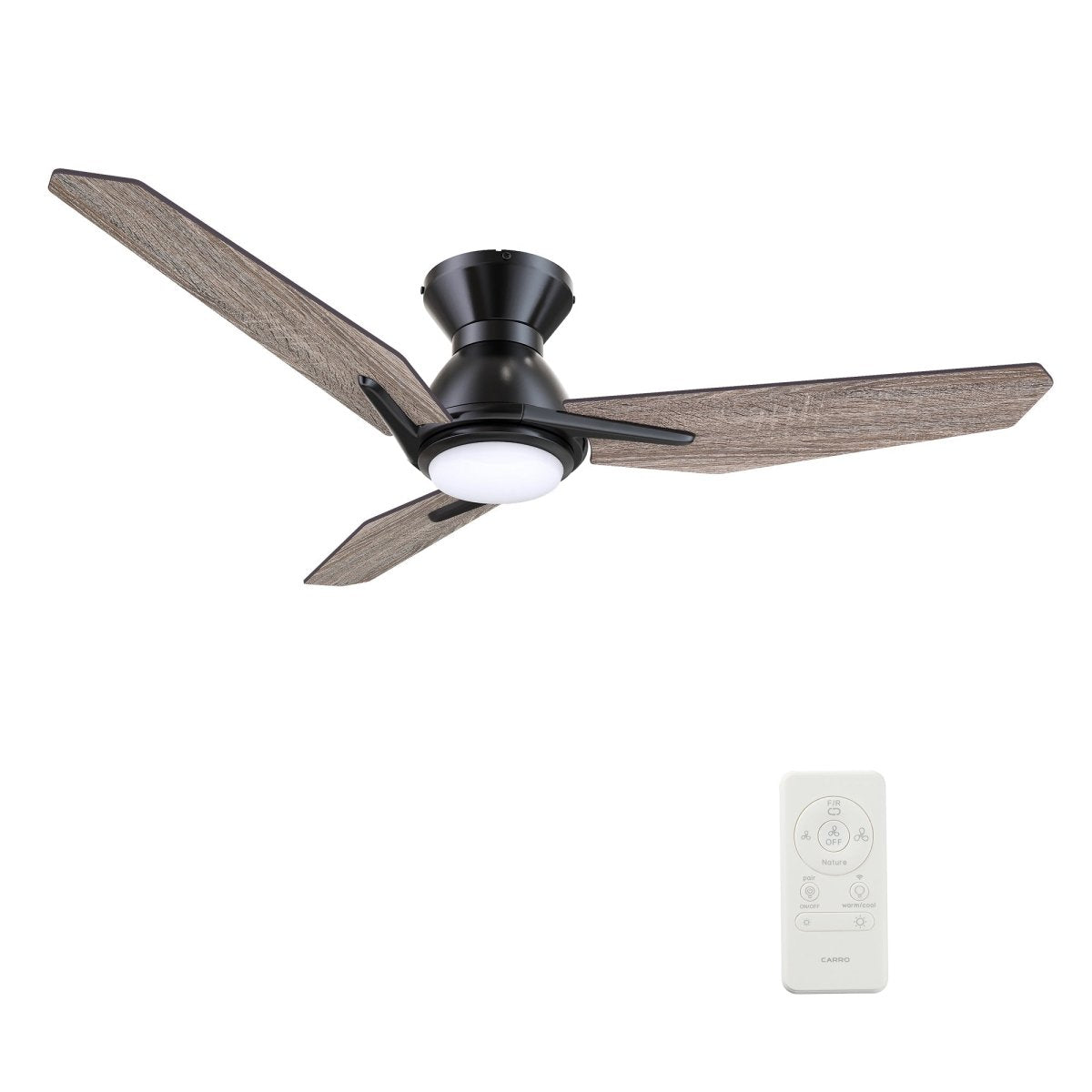 CALEN 52 inch 3 - Blade Flush Mount Smart Ceiling Fan with LED Light & Remote - LEDMyPlace