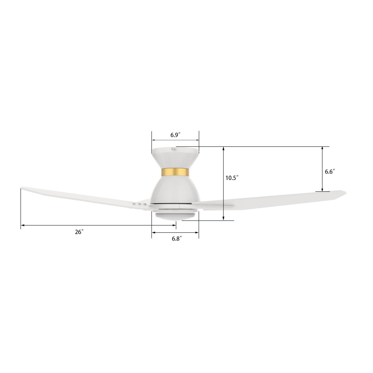 CALEN 52 inch 3 - Blade Flush Mount Smart Ceiling Fan with LED Light & Remote - LEDMyPlace